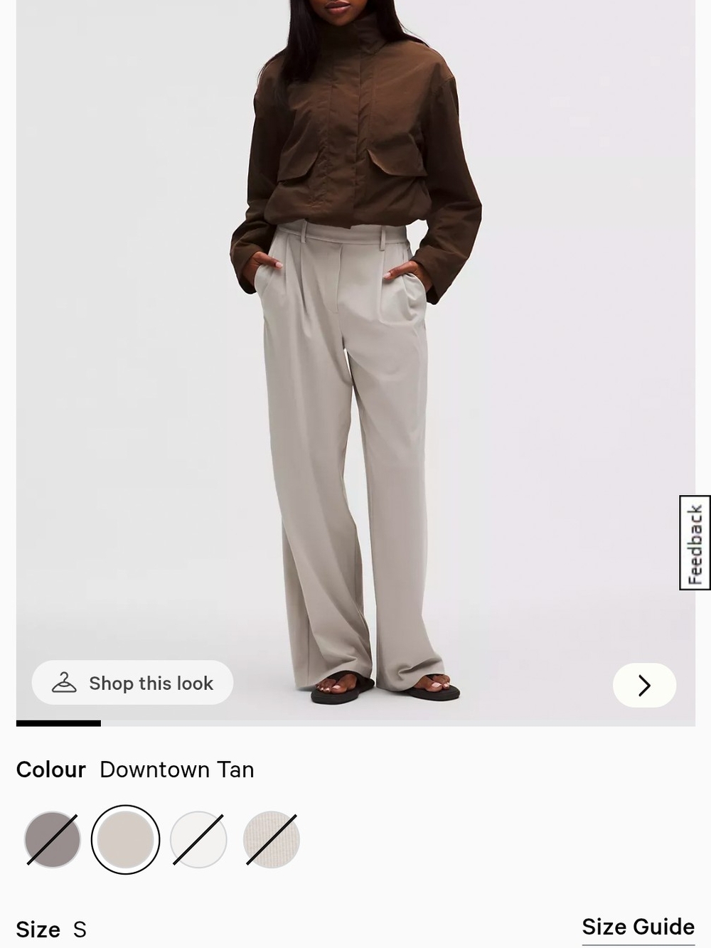 lululemon athletica Downtown Tan Wide-Leg Trousers
